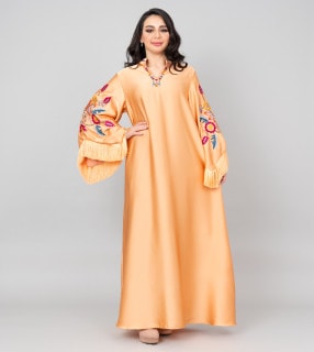 Shimmer Detail Sleeves Embroidered Jalabiya IK1018 image
