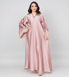 Shimmer Detail Sleeves Embroidered Jalabiya IK1018 image