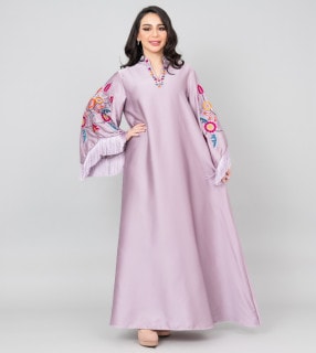Shimmer Detail Sleeves Embroidered Jalabiya IK1018 image
