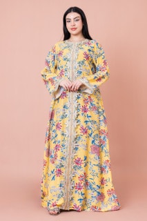 Modern Embroidered Printed Jalabiya IK1032A image