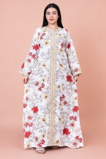 Modern Embroidered Printed Jalabiya IK1032A image