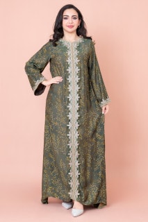 Modern Embroidered Printed Jalabiya IK1032B image