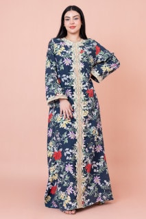 Modern Embroidered Printed Jalabiya IK1032A image