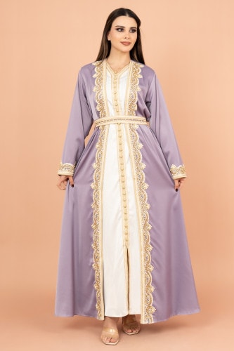 Belted Elegant 2-Piece Kaftan IK2009