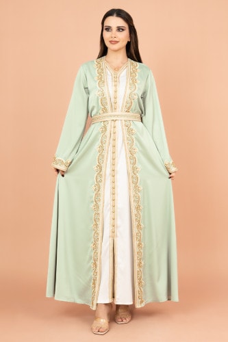 Belted Elegant 2-Piece Kaftan IK2009