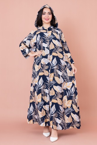 Floral Printed Hoodie Jalabiya IN1030