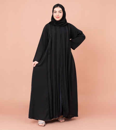 Casual Pleated Abaya AIK061