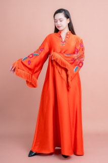 Shimmer Detail Sleeves Embroidered Jalabiya IK1018 image