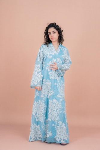 Floral Embroidered Jalabiya IK6008