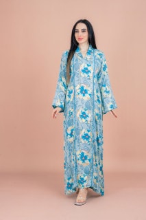Floral Elegance Collared Jalabiya IN094 image