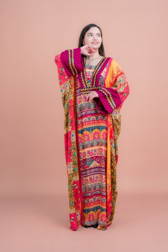 Boho Embroidered Loose Fit Jalabiya IK077