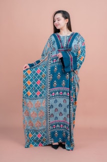 Boho Embroidered Loose Fit Jalabiya IK077 image