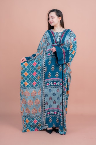 Boho Embroidered Loose Fit Jalabiya IK077