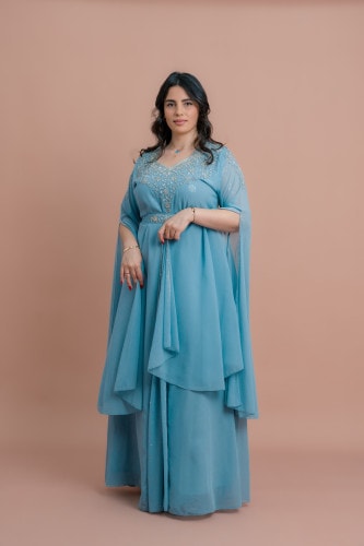 Belted Elegant 2-Piece Kaftan IKS502