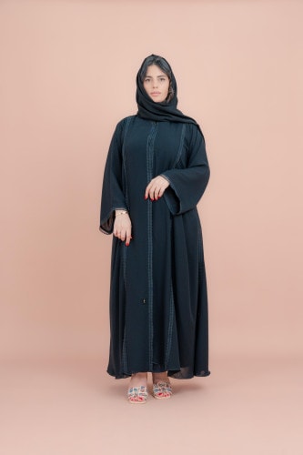 Kulfa Detail Front Open Abaya AIK123