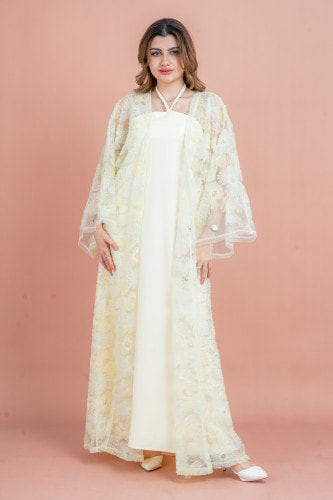 Modern Floral Fusion Abaya 1053