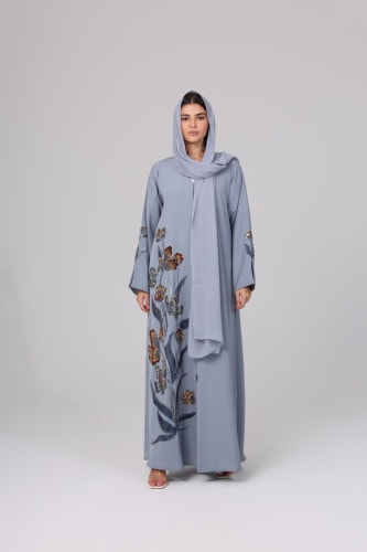 Floral Beaded Embroidery Abaya ABY1110