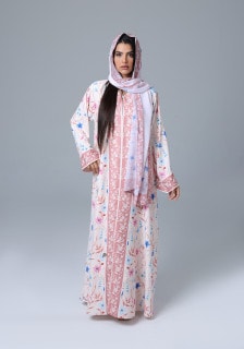 Elegant Feminine Colorful Printed Abaya ABY1168 image