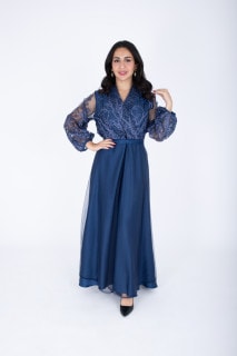 Chiffon Layered Dress Applique Design IK1058 image