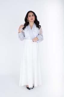Chiffon Layered Dress Applique Design IK1058 image