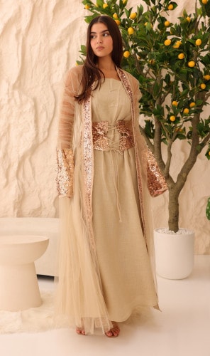 2 Piece Outfit Luxury Sequins Tulle Sleeves IN9158