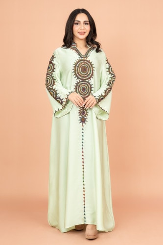 Solid Embroidered Jalabiya IK1008