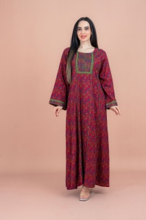 Modern Embroidered Jalabiya IN092 Red image