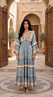 Azure Bloom Grace Dress IKPAP830 Blue image