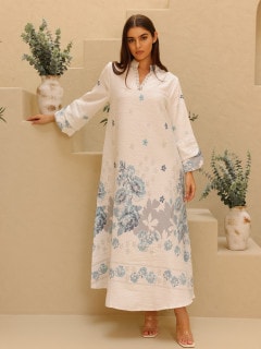 Beautiful Design Printed Jalabiya Floral Details IK4021 image